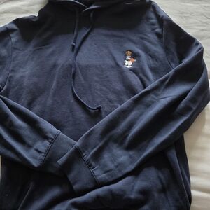 Polo Ralph Lauren Dark Blue Hoodie with Bear Embroidery